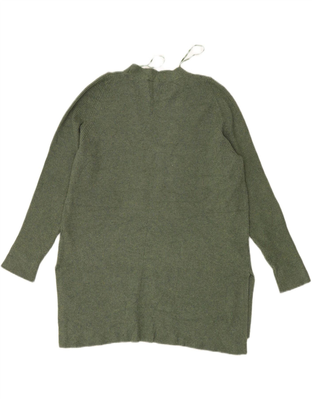MARKS & SPENCER Womens V-Neck Jumper Sweater UK 12 Medium Green Polyester Vintage Marks & Spencer and Second-Hand Marks & Spencer from Messina Hembry 