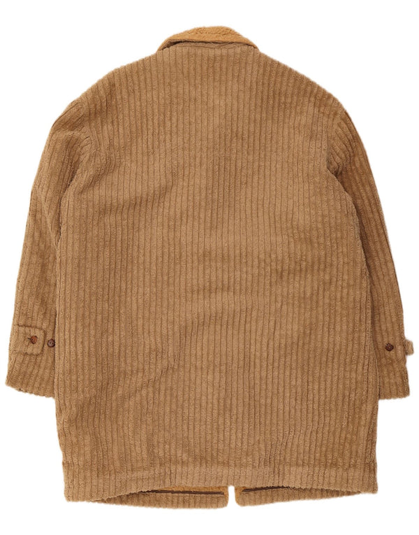 Vintage Herre Sherpa Corduroy Coat IT 54 2XL Beige