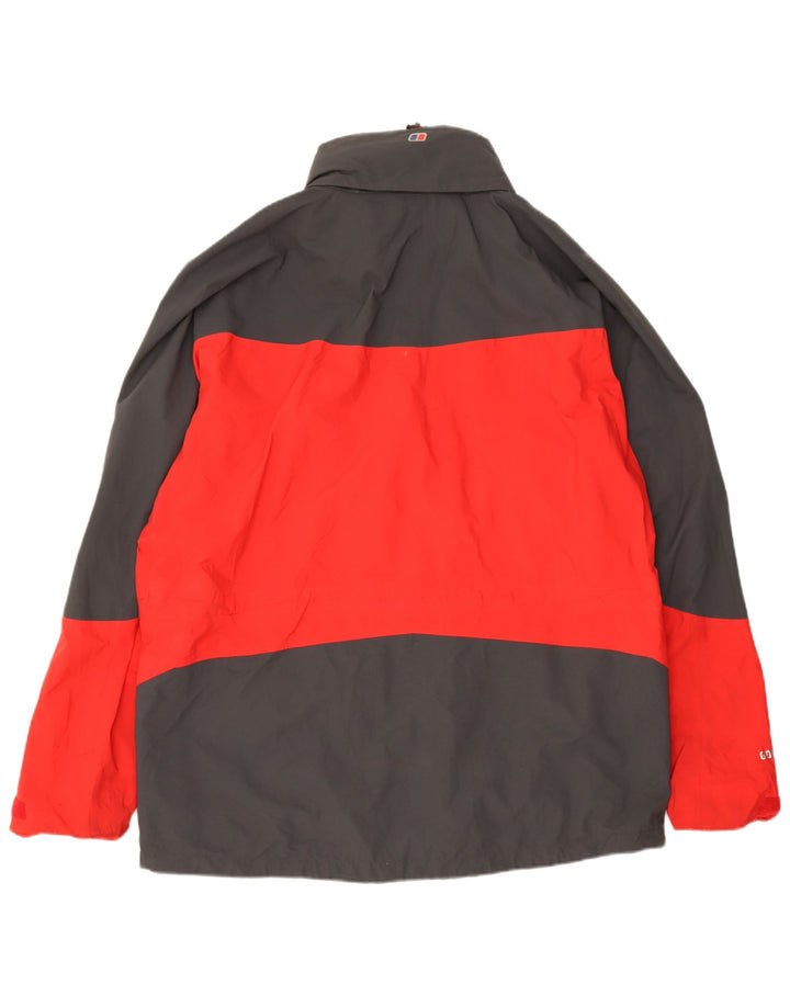 Berghaus Regnjakke med hætte til mænd UK 44 2XL Rød Colourblock Polyamid