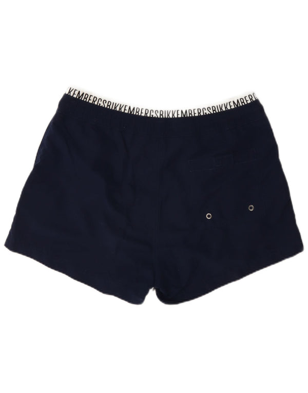 Bikkembergs Grafiske badeshorts til mænd Large Navy Blue Colourblock