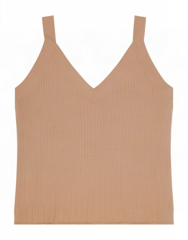 Massimo Dutti Womens Crop Cami Top UK 14 Large Beige
