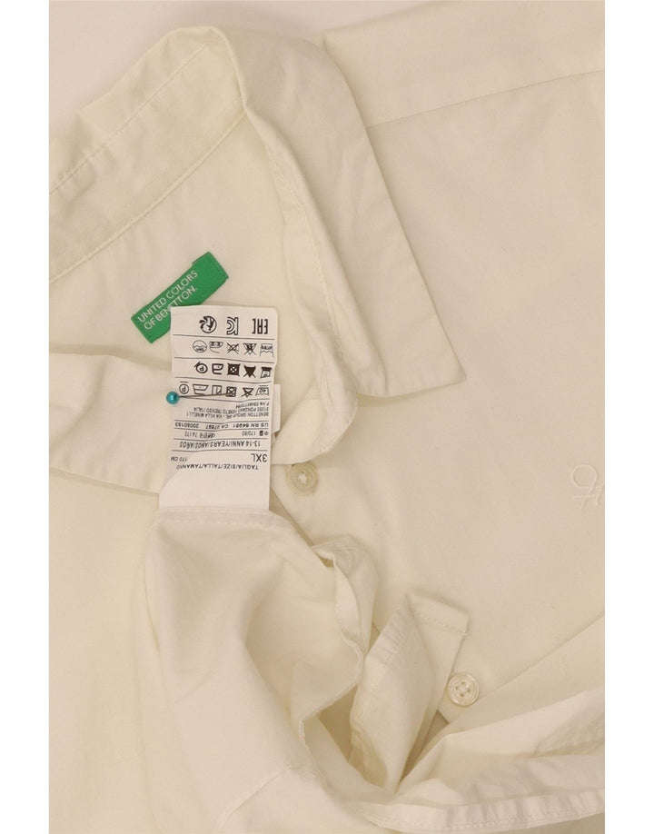 Benetton drengeskjorte 13-14 år 3XL hvid bomuld