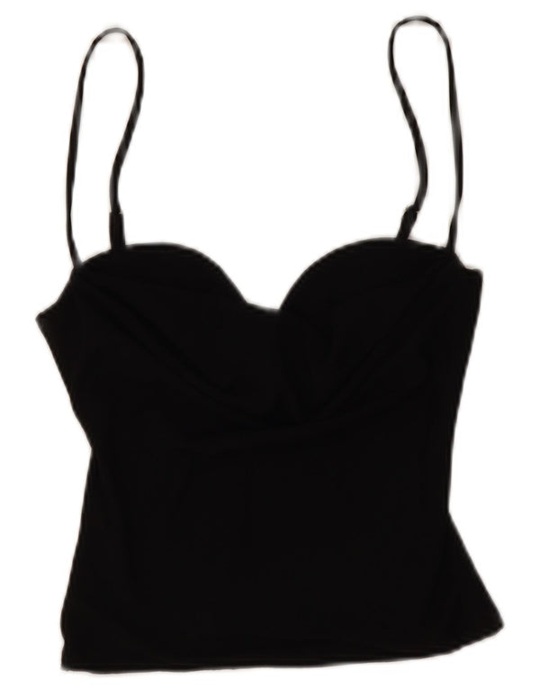 Zara Dame Crop Cami Top UK 6 XS Sort