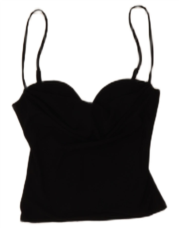 Zara Dame Crop Cami Top UK 6 XS Sort