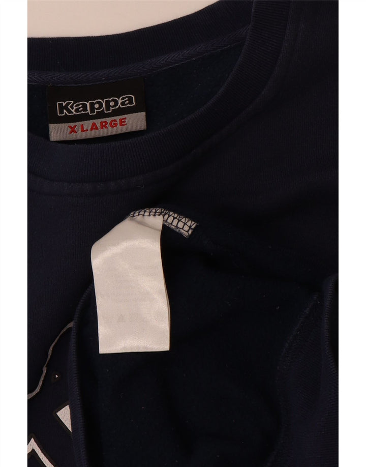 Kappa Herre Grafisk Sweatshirt Jumper XL Marineblå Bomuld