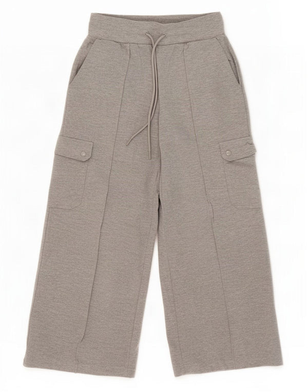 Marks & Spencer Womens Wide Leg Cargo Træningsdragt Bukser UK 10 Small Grey