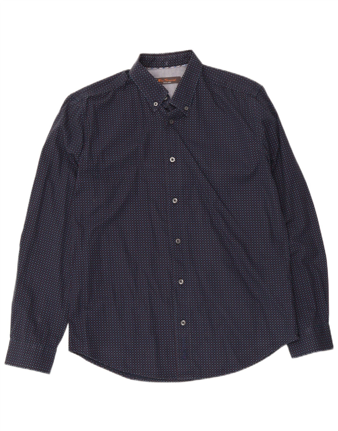Ben Sherman Herreskjorte Medium Navyblå plettet bomuld