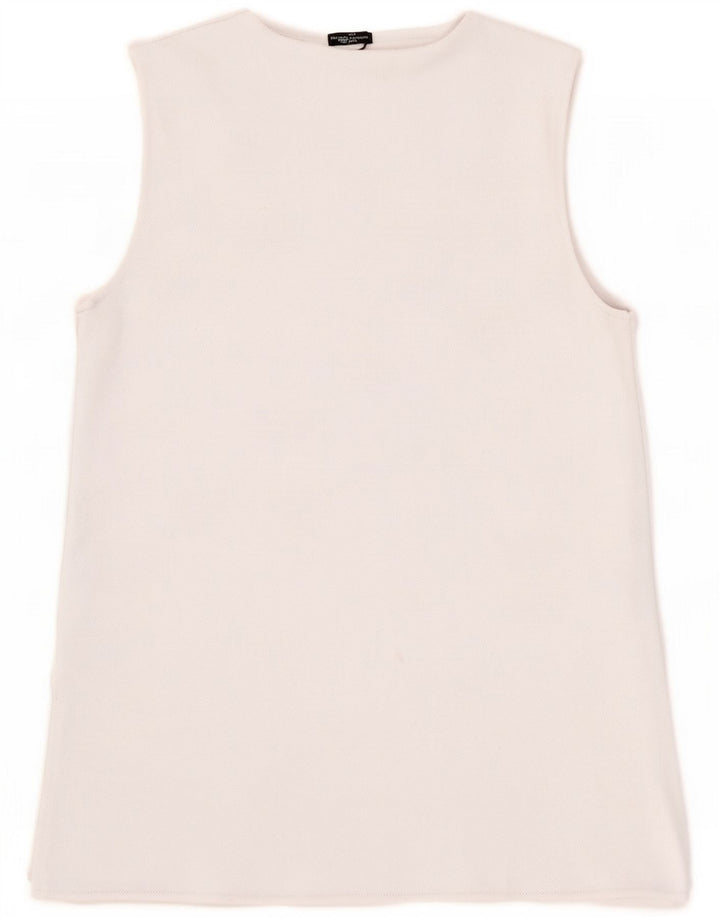 Zara Dame Vest Top UK 10 Small White Polyester