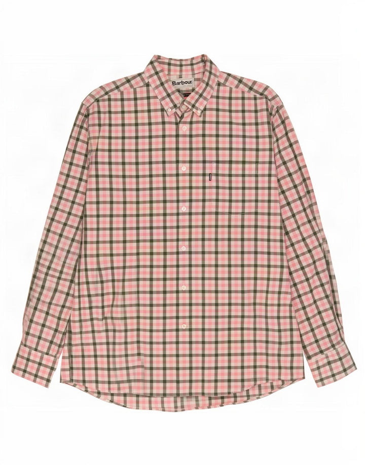 Barbour Herre Regular Fit Skjorte Large Pink Gingham