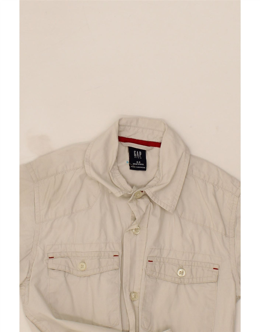 GAP Boys Short Sleeve Shirt 4-5 Years White Cotton Vintage Gap and Second-Hand Gap from Messina Hembry 