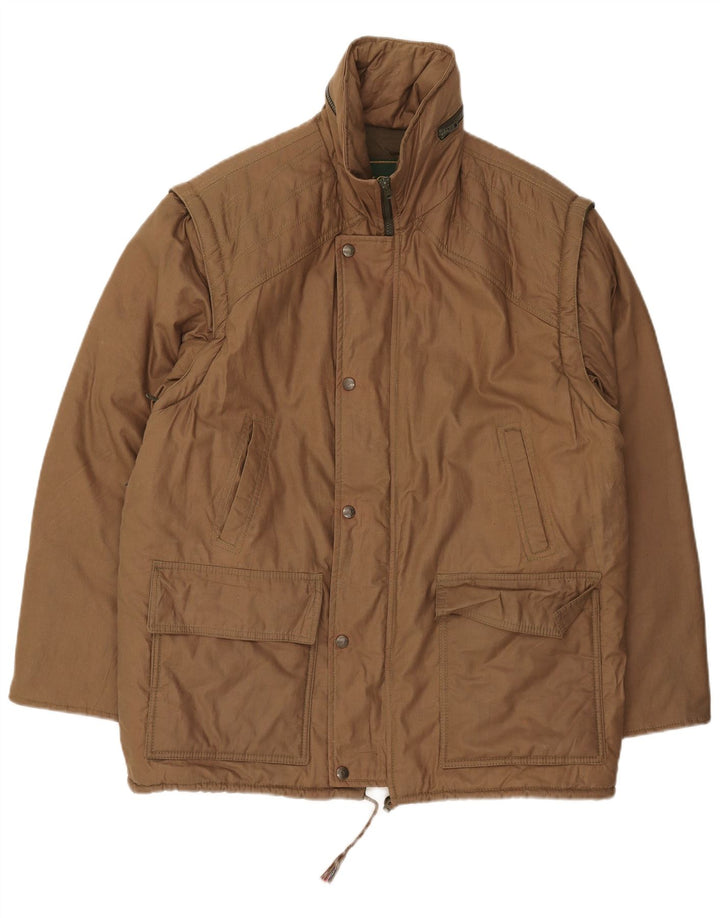 Vintage herre hætte polstret jakke IT 52 XL Khaki