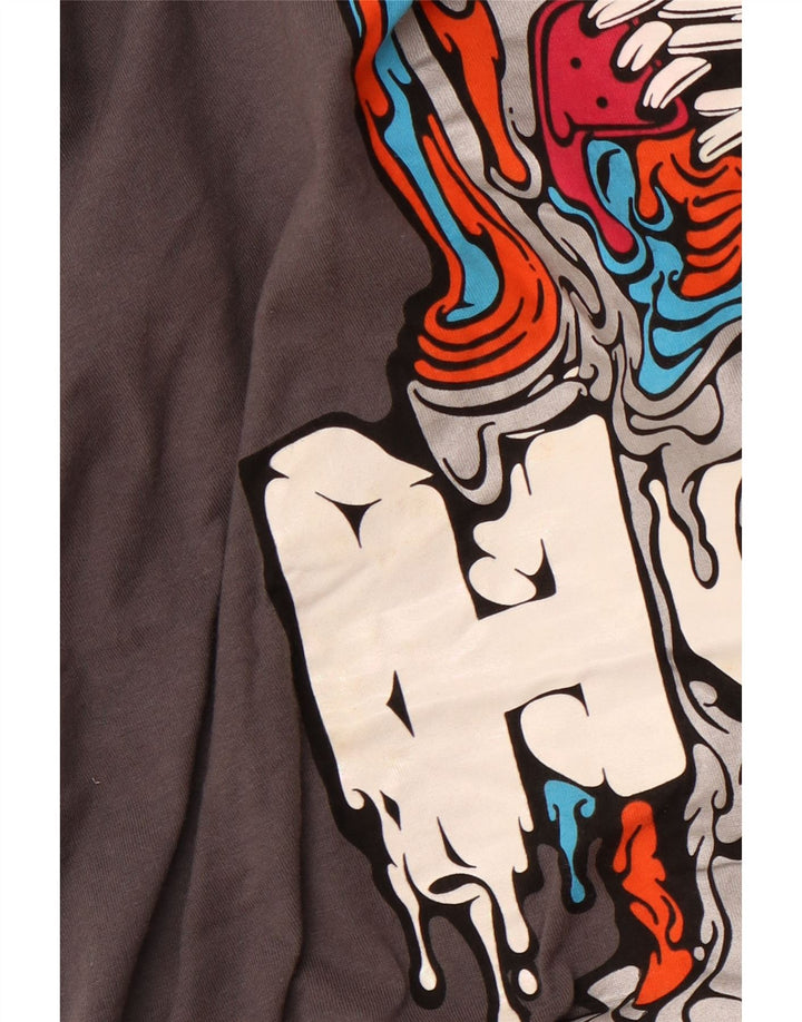 NIKE Herre Standard Fit Grafisk T-Shirt Top Stor Grå Bomuld