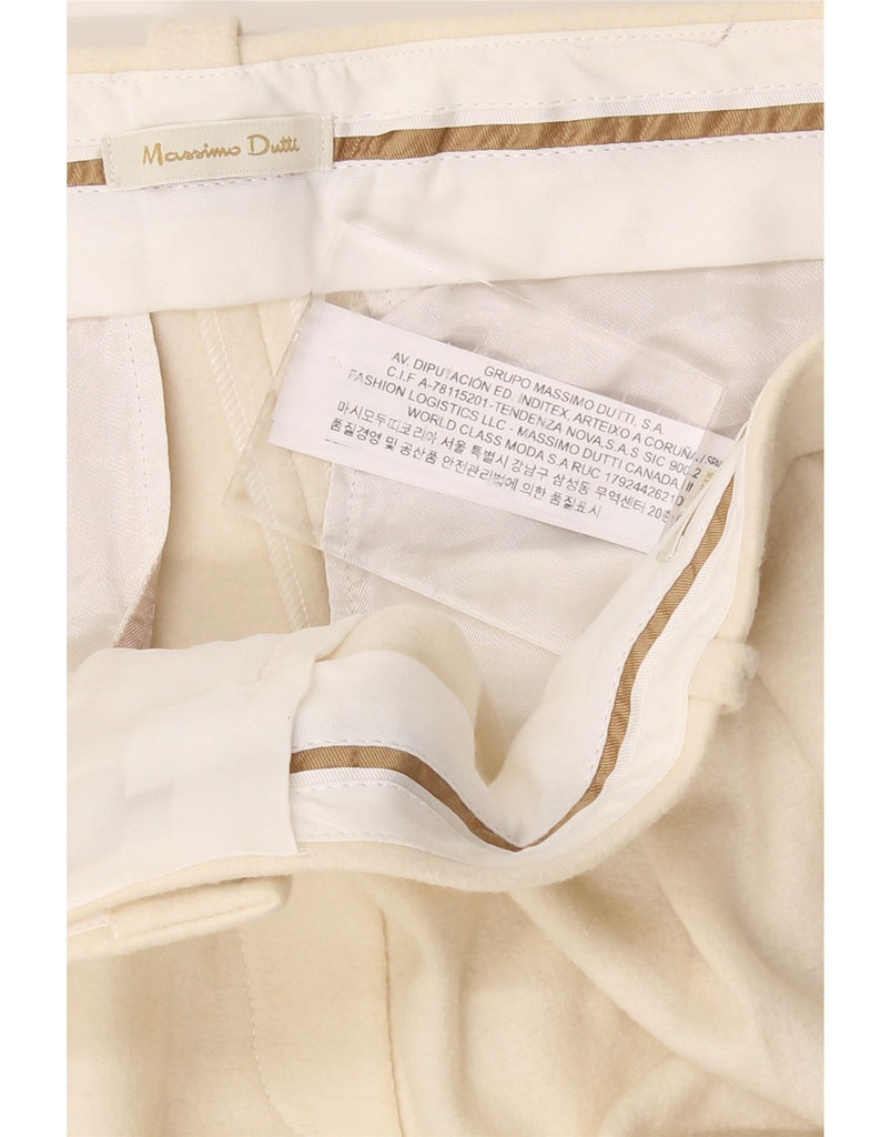 MASSIMO DUTTI Womens Pegged Cropped Trousers W37 L26 Off White Viscose Vintage Massimo Dutti and Second-Hand Massimo Dutti from Messina Hembry 