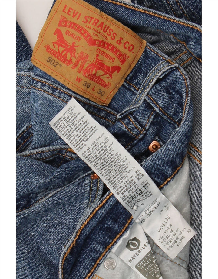 Levi's Herre 502 tilspidsede jeans W36 L30 blå bomuld
