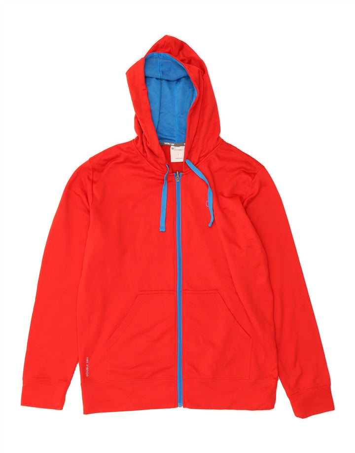 CHAMPION Mens Double Dry Zip Hoodie Sweater Large Red Polyester Vintage Champion and Second-Hand Champion from Messina Hembry 