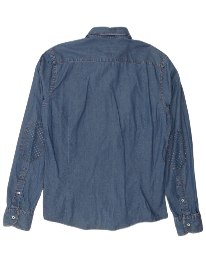 MASSIMO DUTTI Denimskjorte til mænd mellemblå