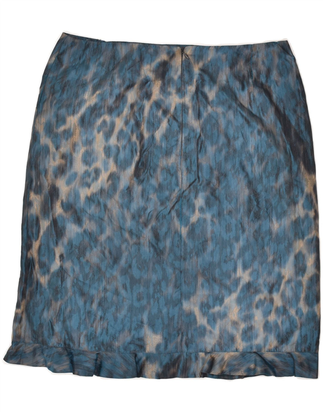 VINTAGE Womens Straight Skirt W32 Large Blue Animal Print Polyester | Vintage Vintage | Thrift | Second-Hand Vintage | Used Clothing | Messina Hembry 