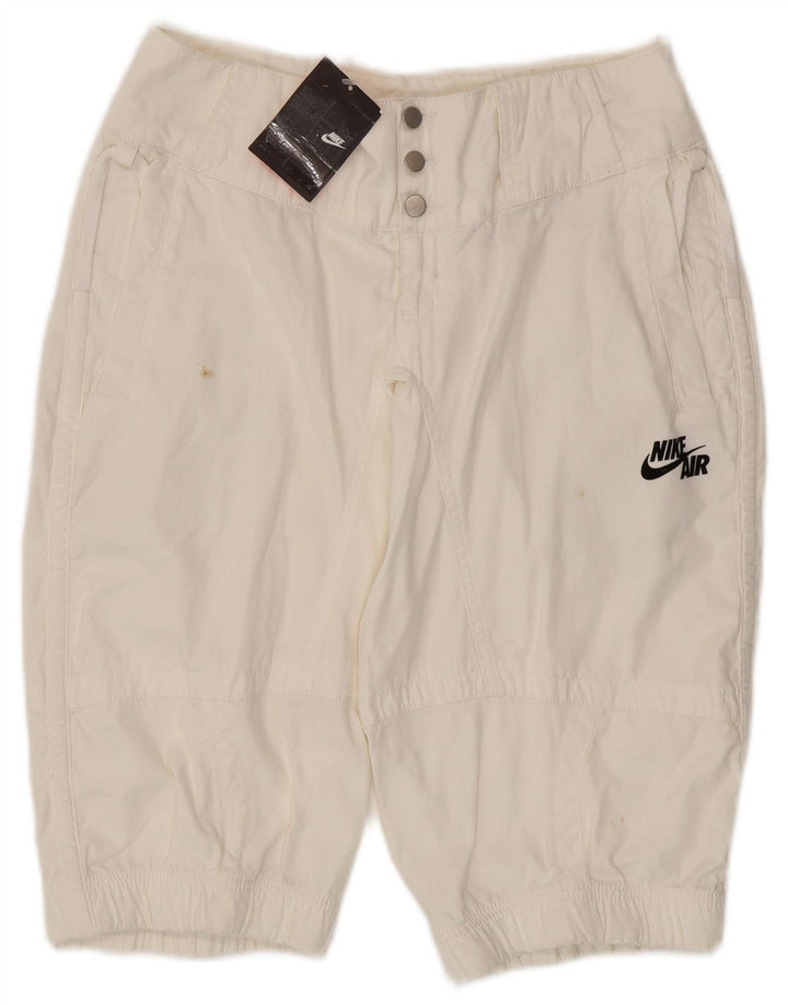 NIKE Chino Shorts til kvinder UK 8 Small W30 White Bomuld