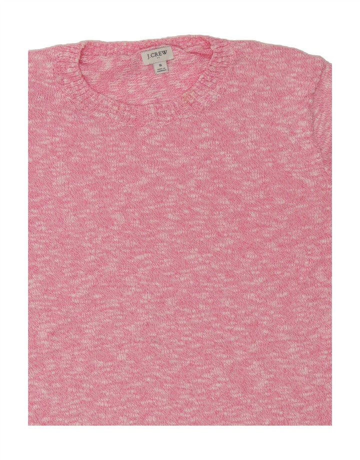J. CREW Womens Oversized Crew Neck Jumper Sweater UK 10 Small Pink Flecked Vintage J. Crew and Second-Hand J. Crew from Messina Hembry 