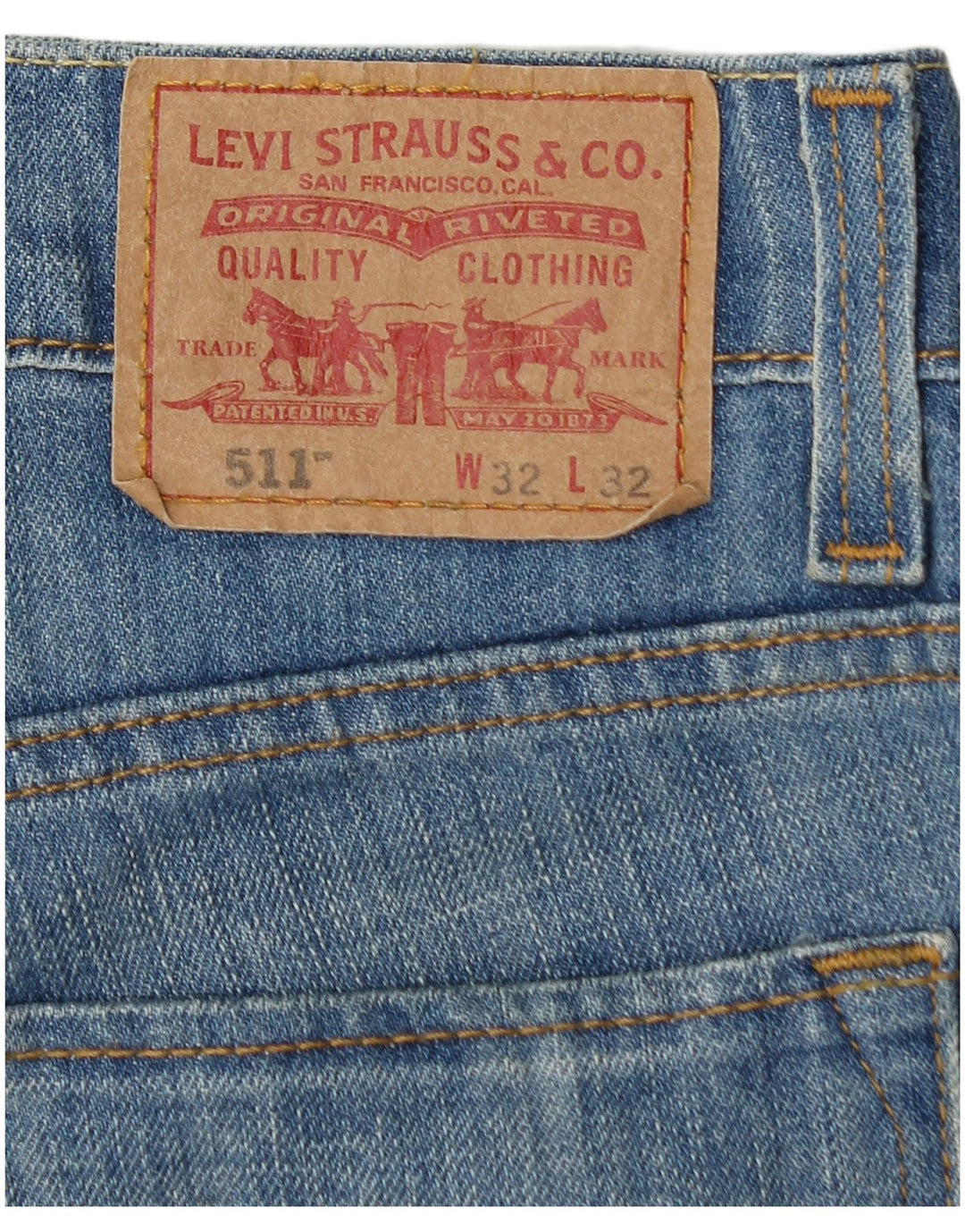 Levi's Herre 511 Skinny Slim Jeans W32 L32 Blå Bomuld
