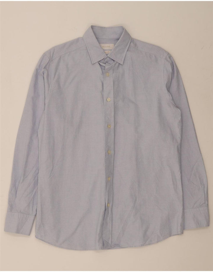 MASSIMO DUTTI Mens Shirt Medium Blue Check Cotton Vintage Massimo Dutti and Second-Hand Massimo Dutti from Messina Hembry 