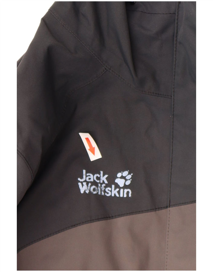 Jack Wolfskin Dame Windbreaker Jacket UK 16 Large Black Colourblock