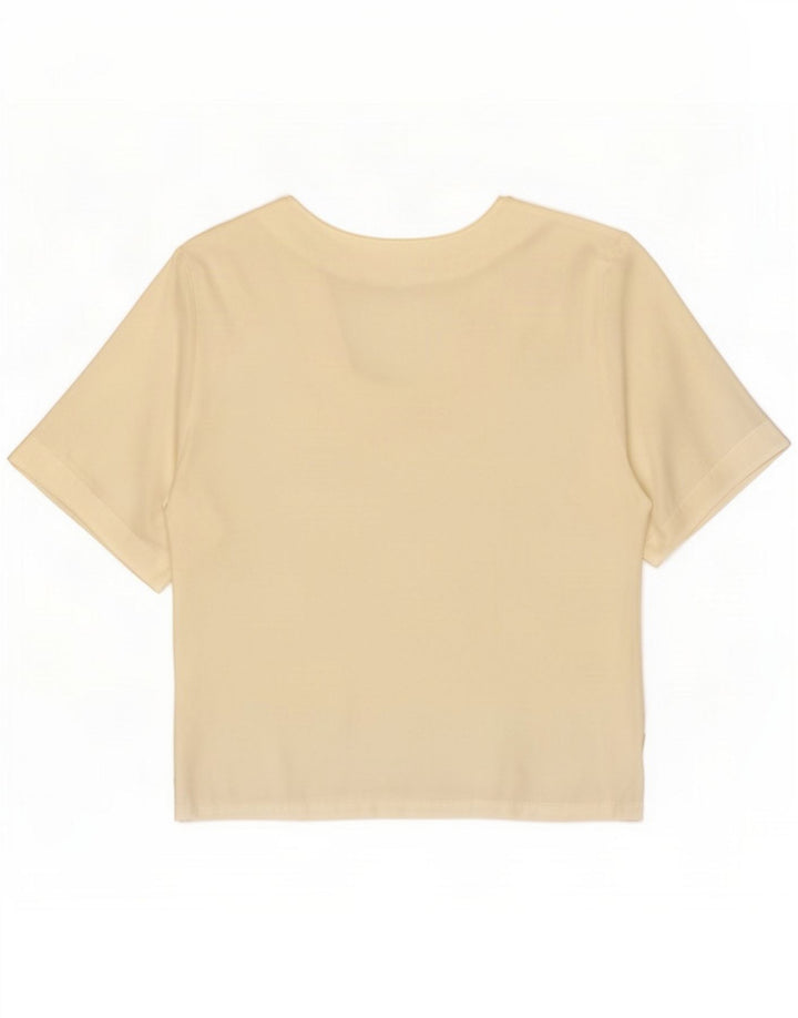 Vintage Damebluse Top UK 14 Medium Off White Polyester