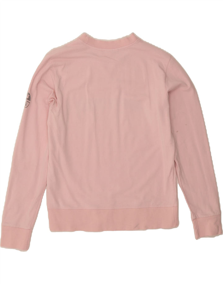 NORTH SAILS Womens Graphic Sweatshirt Jumper UK 14 Large Pink Cotton Vintage North Sails and Second-Hand North Sails from Messina Hembry 