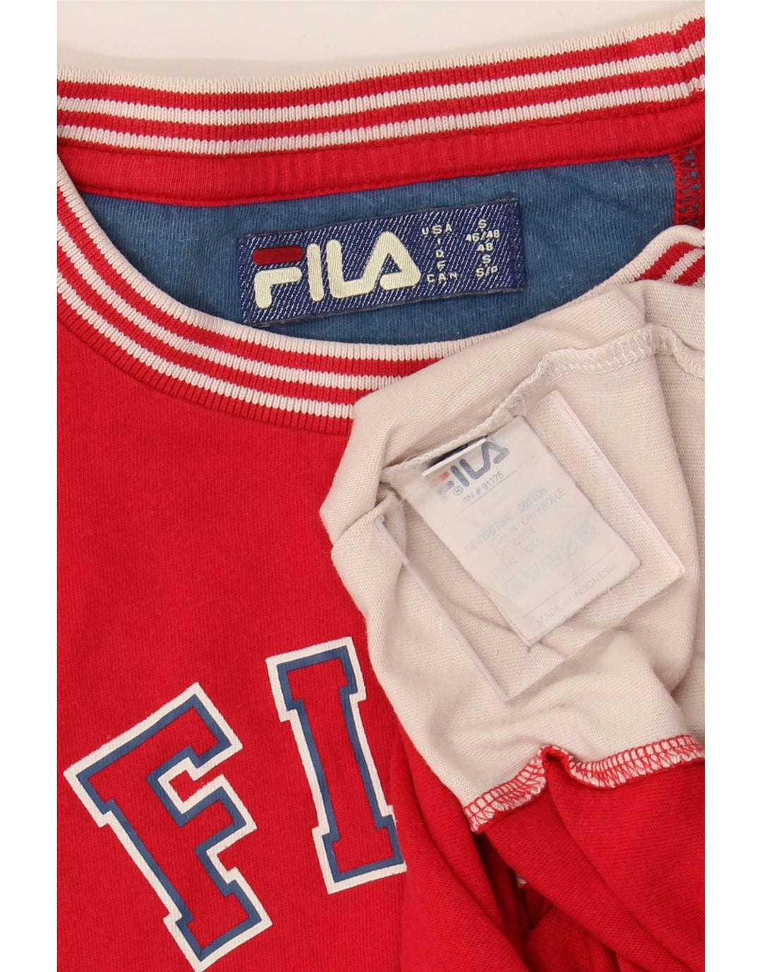 FILA Herre grafisk T-shirt Top Lille Rød Colourblock Bomuld