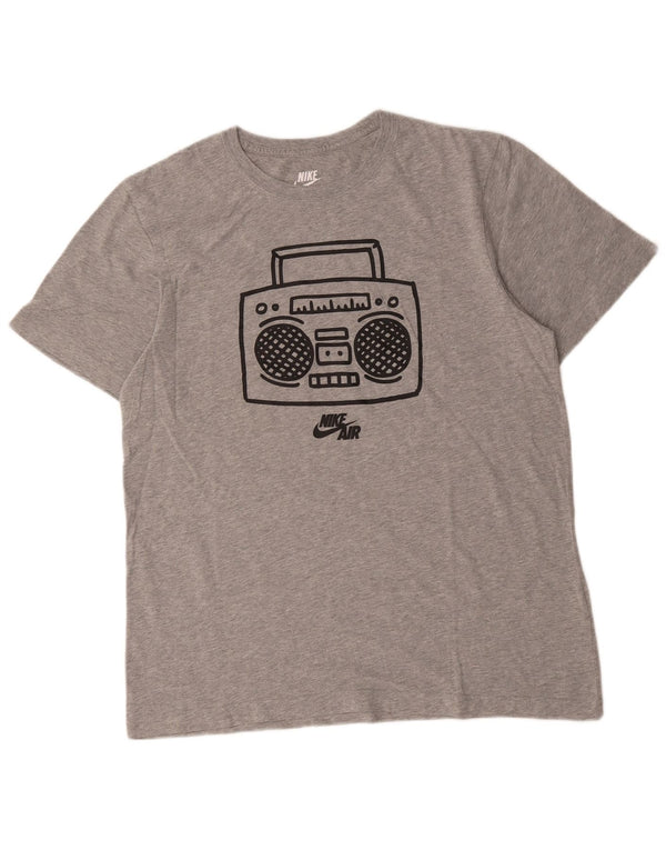 Nike Herre Slim Fit Grafisk T-Shirt Top 2XL Grå Bomuld
