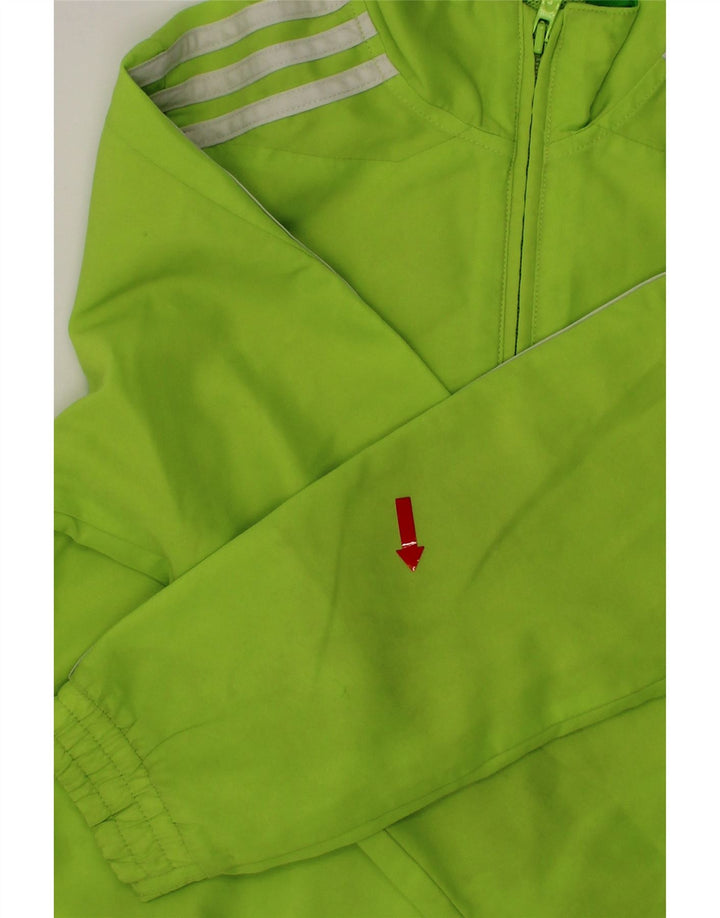 ADIDAS Boys Tracksuit Top Jacket 9-10 Years Green Polyester Vintage Adidas and Second-Hand Adidas from Messina Hembry 