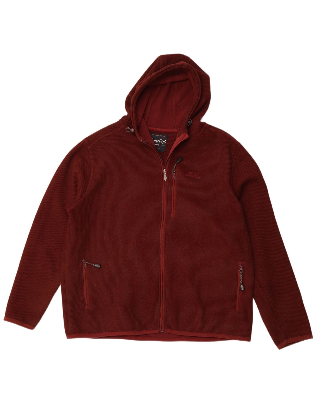 WEIRD FISH Hættetrøje med lynlås til mænd 3XL rødbrun polyester