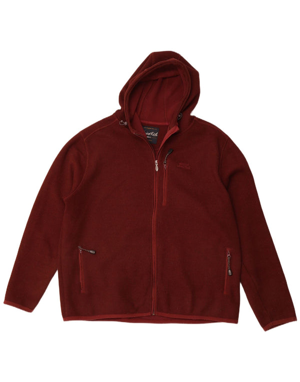 WEIRD FISH Hættetrøje med lynlås til mænd 3XL rødbrun polyester