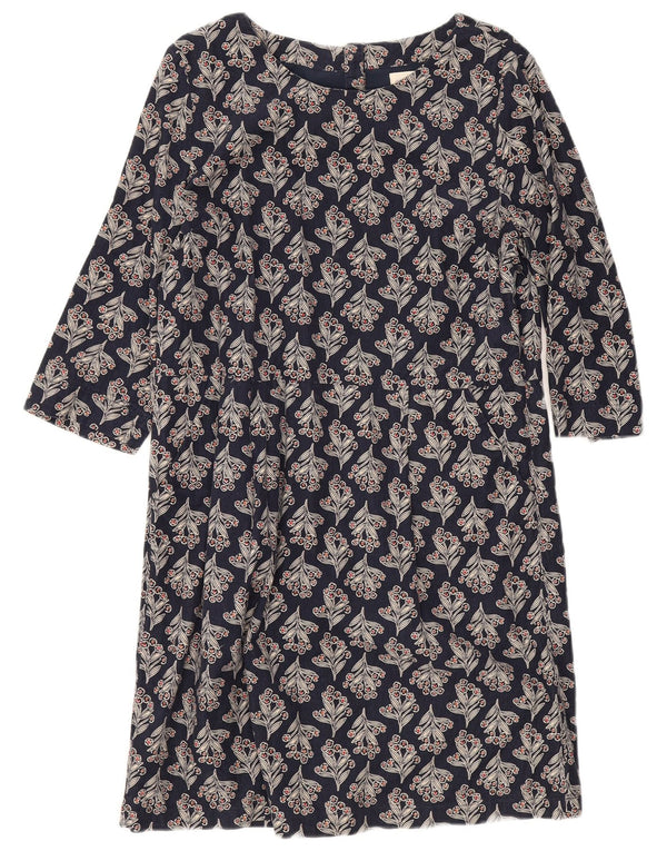 Seasalt Cornwall Womens Shift Dress UK 12 Medium Navy Blue Floral