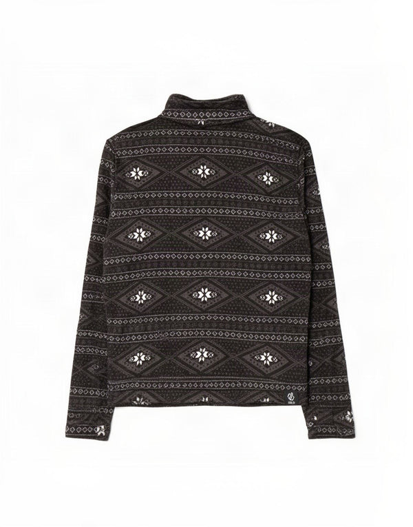Dare 2b Fleecetrøje med lynlås til kvinder UK 12 Medium Black Fair Isle