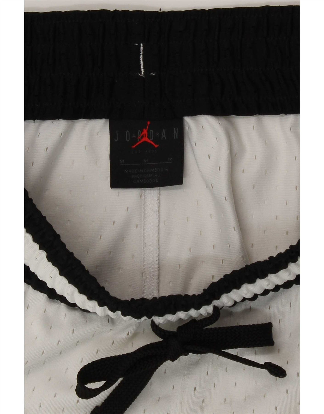 Jordan Herre Dri Fit grafiske sportsshorts Medium White Colourblock Polyester