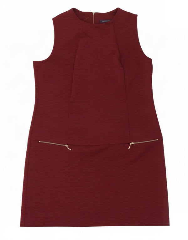 Marks & Spencer Dame Ærmeløs Shift Dress UK 16 Large Burgundy