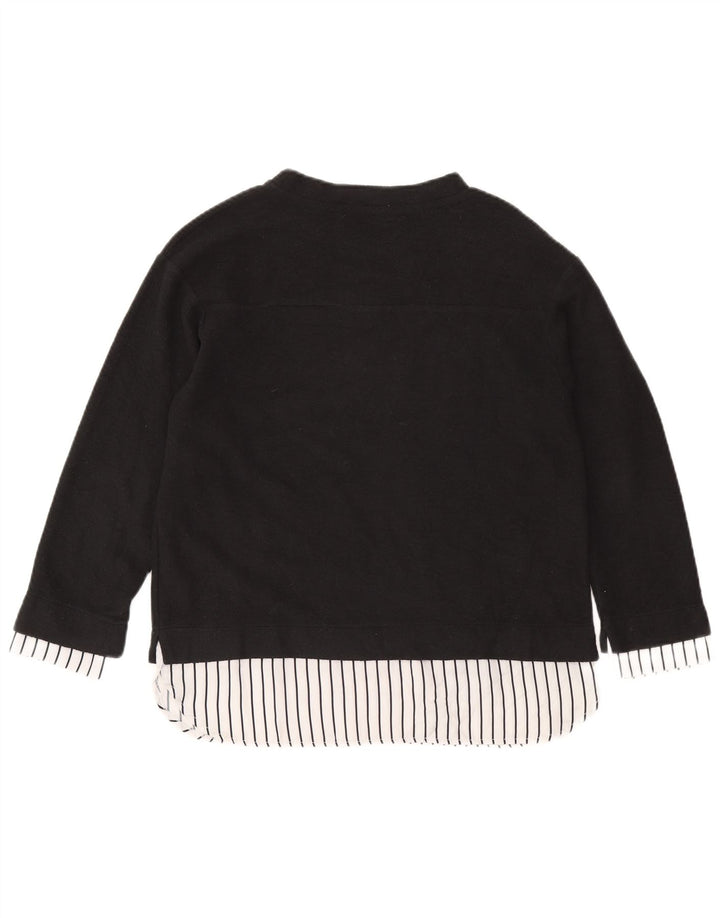 Zara Dame Oversized Grafisk Top Langærmet UK 10 Lille Grå Polyester