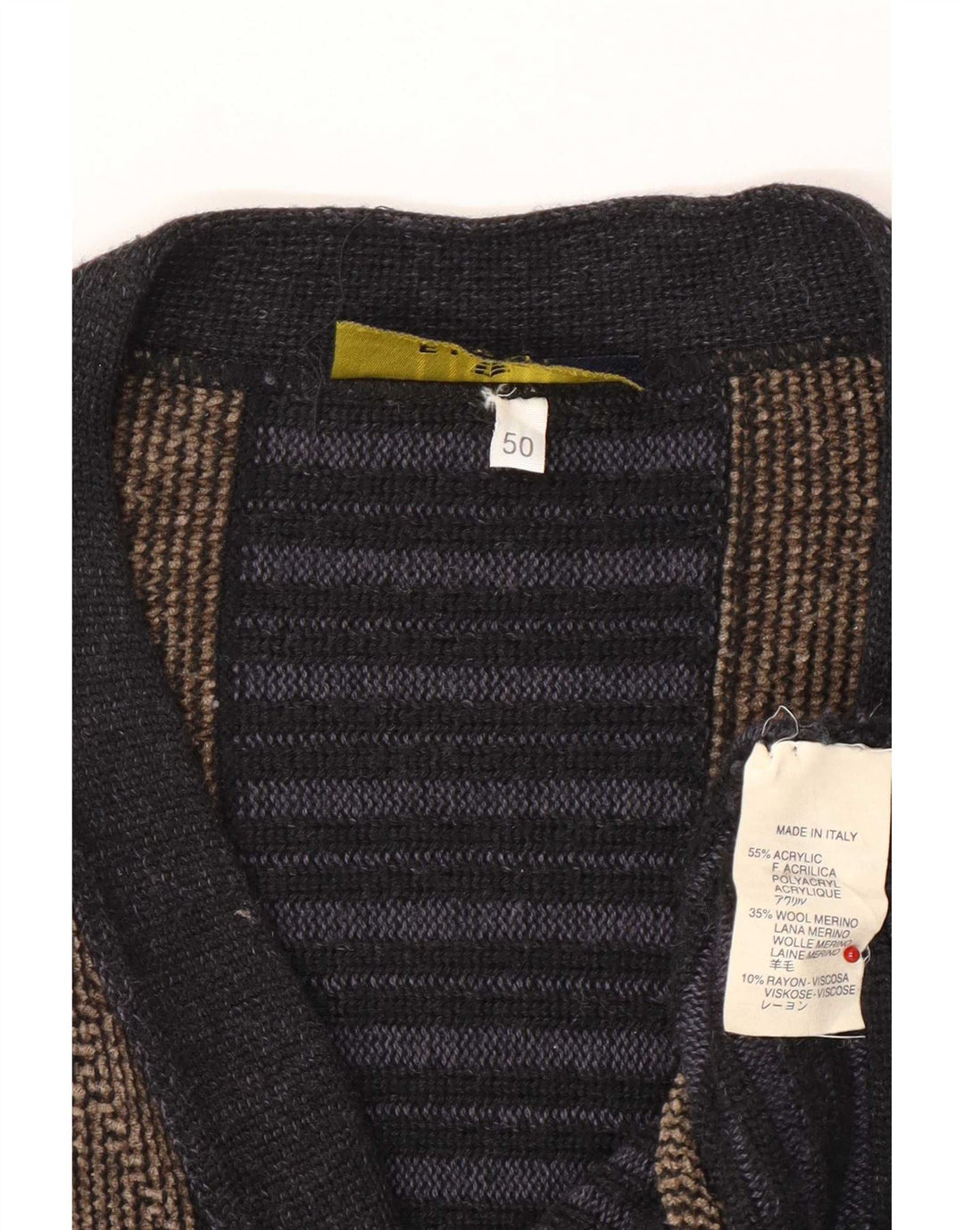 Fiume Herre cardigan sweater IT 50 Medium Marineblå Argyle/Diamant Akryl