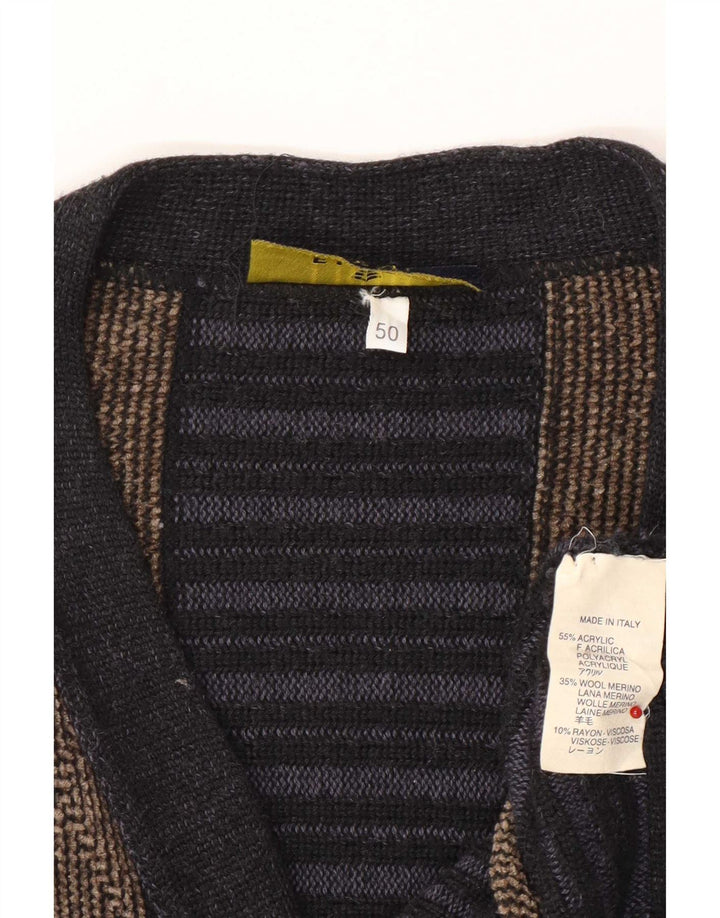 Fiume Herre cardigan sweater IT 50 Medium Marineblå Argyle/Diamant Akryl