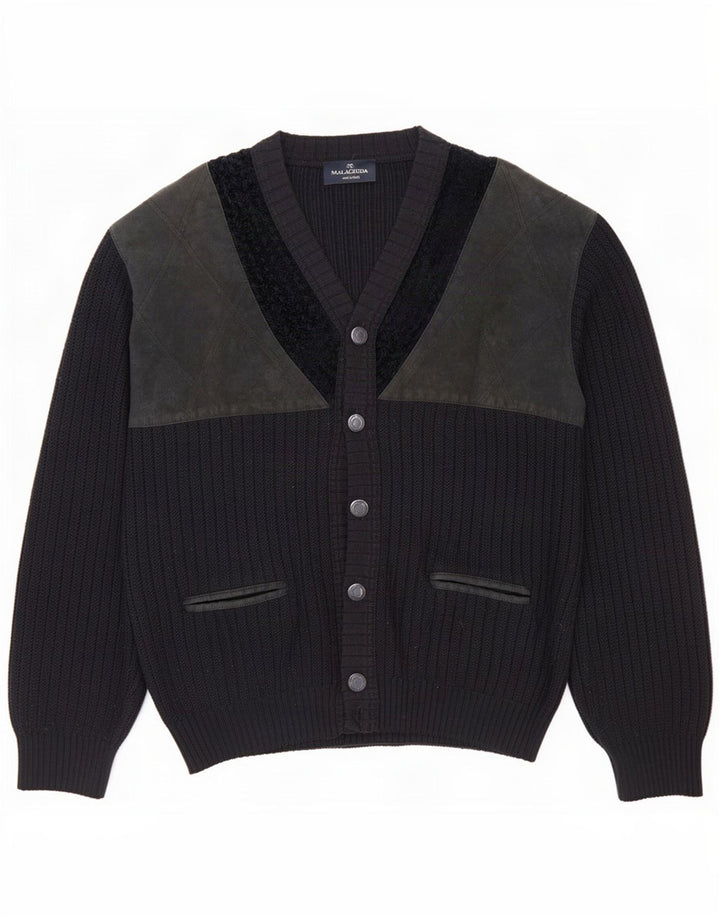Malagrida herre cardigan sweater Medium Navy Blue Colourblock