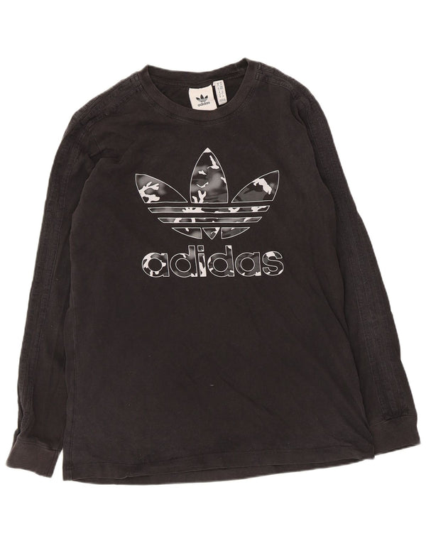 Adidas Mens Graphic Top Long Sleeve Medium Black Cotton