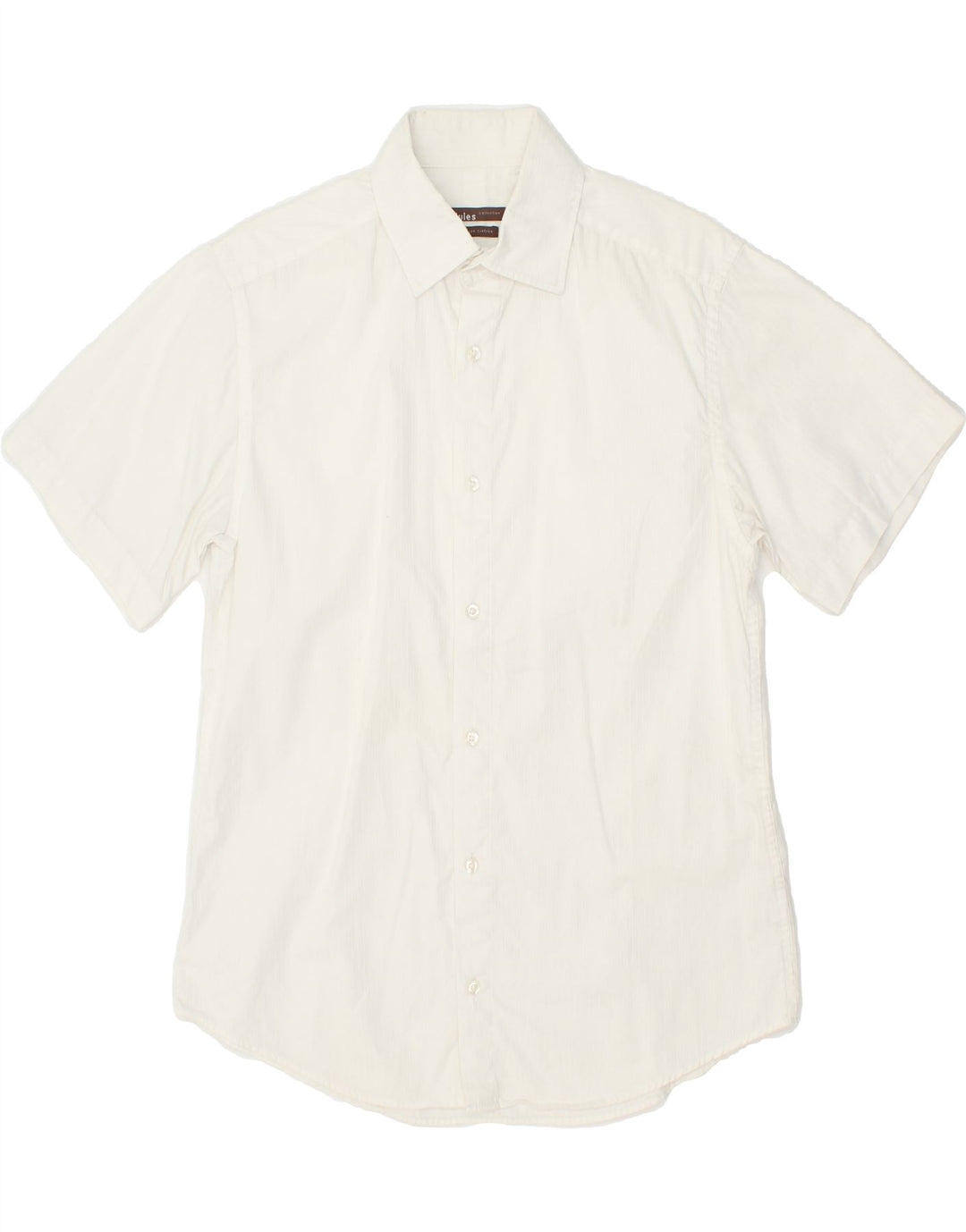 JULES Mens Short Sleeve Shirt Size 39 40 Medium White Cotton Vintage Jules and Second-Hand Jules from Messina Hembry 
