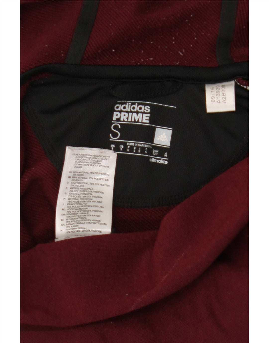 Adidas Herre grafisk hættetrøje med lynlås, lille bordeaux polyester