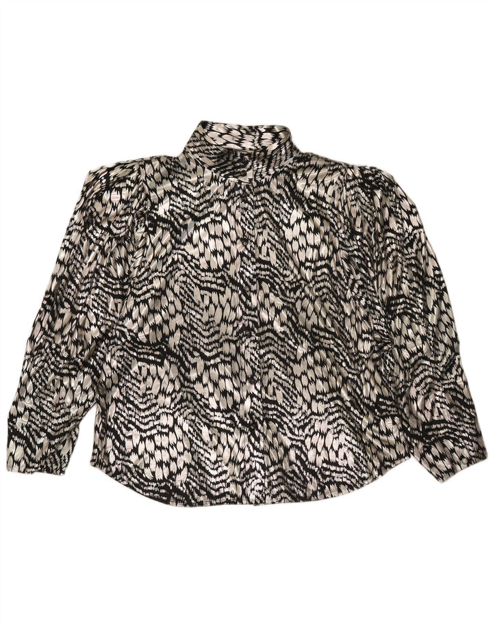 Yessica Womens Shirt Bluse EU 44 XL Sølv Animal Print Polyester