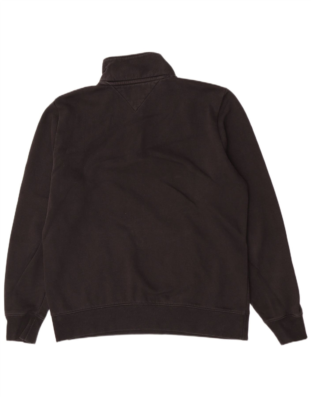 Tommy Hilfiger Herre Grafisk Zip Neck Sweatshirt Jumper Medium Sort Bomuld