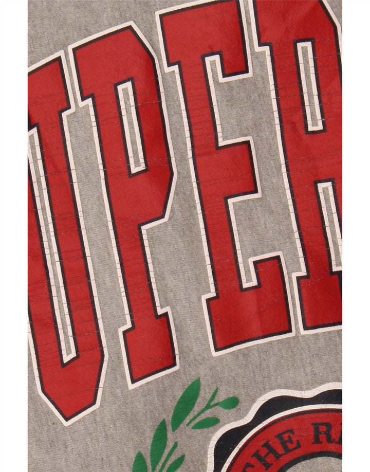 SUPERDRY Dame grafisk sweatshirt Jumper UK 8 Small Grey Colourblock