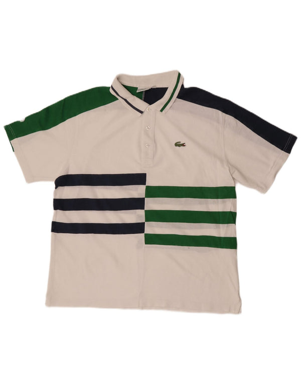 Lacoste Herre poloskjorte str. 6 XL Hvidstribet