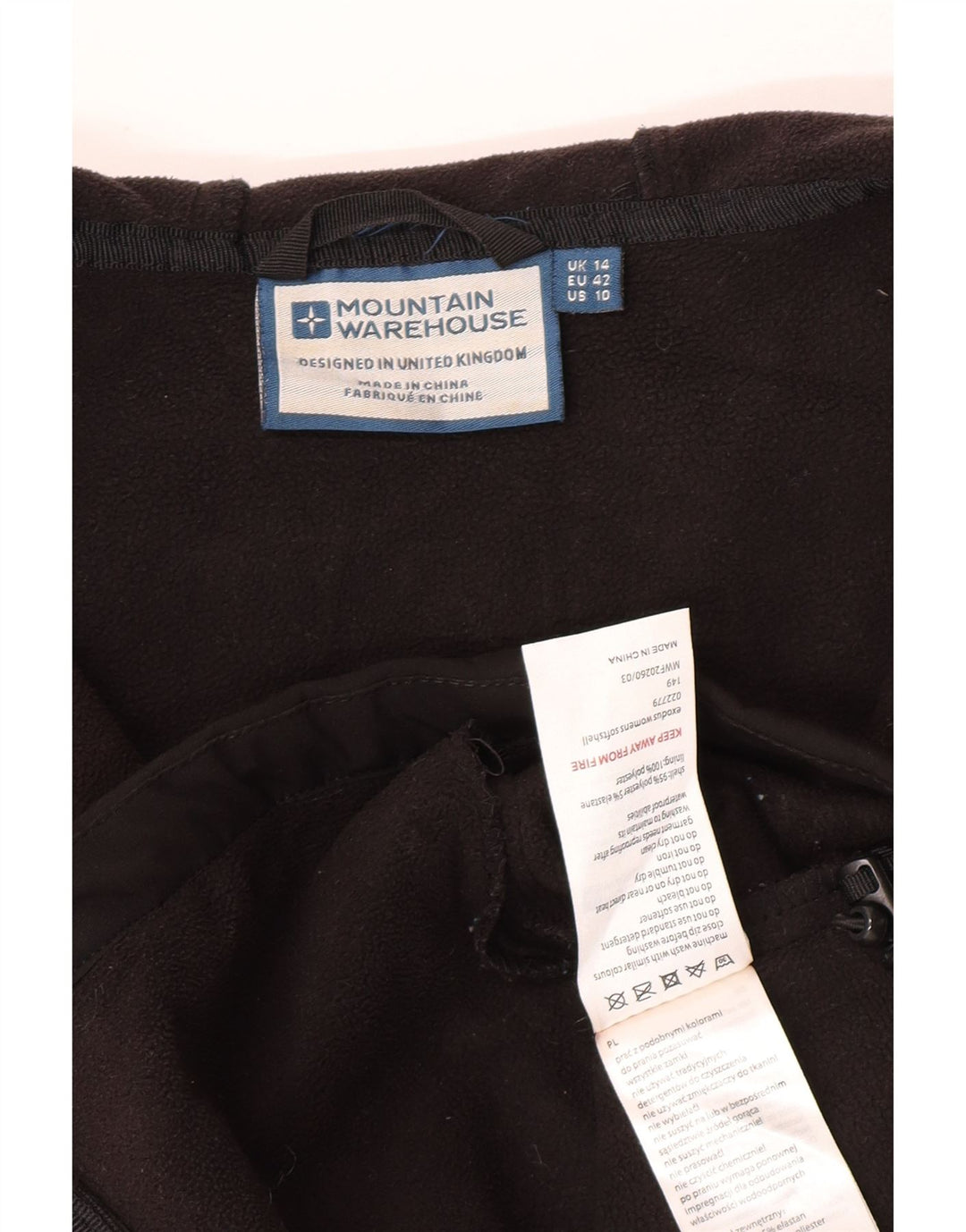 Mountain Warehouse Dame Hættevindjakke UK 14 Large Black