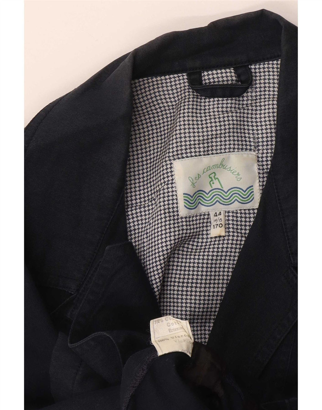 Vintage Windbreaker frakke til drenge 14-15 år marineblå bomuld